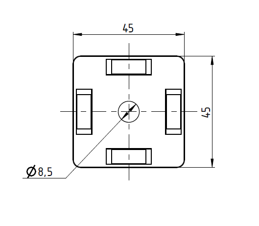 Przegub 45x45 bez dźwigni zaciskowej - kanał 8/10 - BG-45x45 - obrazek 3
