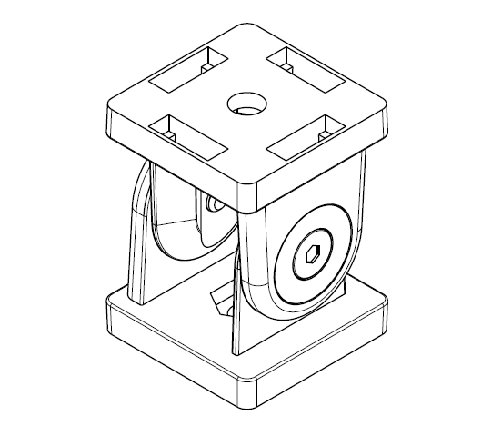 Przegub 45x45 bez dźwigni zaciskowej - kanał 8/10 - BG-45x45 - obrazek 5