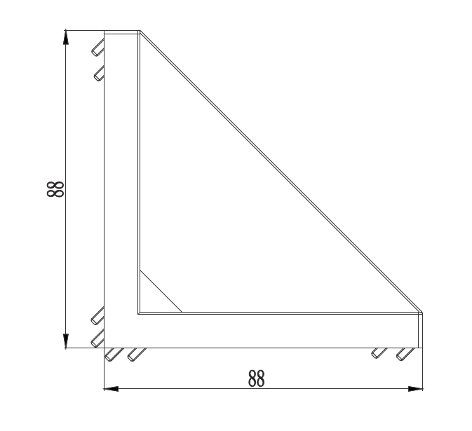 Kątownik aluminiowy 45x90 - kanał 8/10 - BK-45x90 - obrazek 2