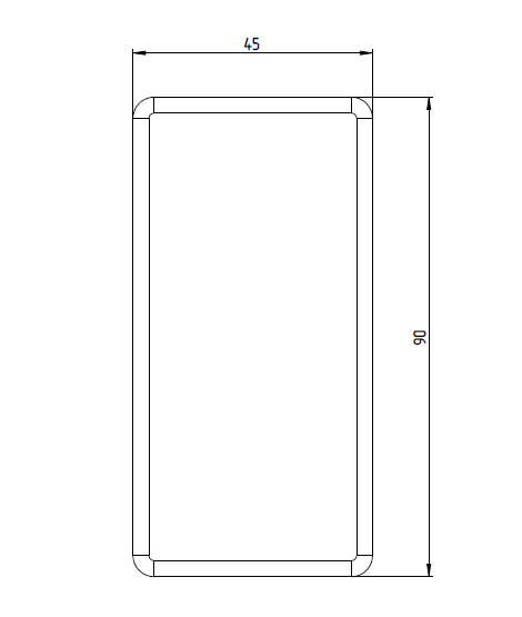 Zaślepka 45x90 - szara - kanał 10 - BJ-45x90-G - obrazek 2