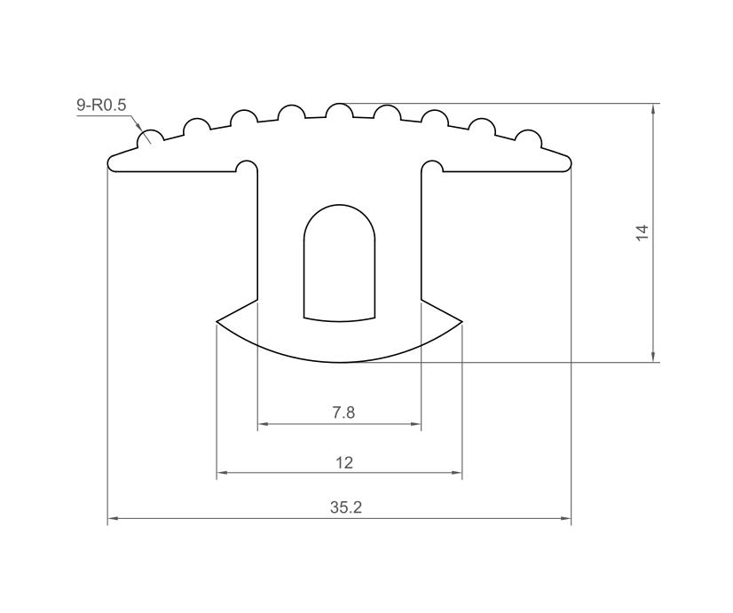 Profil gumowy - kanał 8 - L=2000 mm - BL-8 - obrazek 4