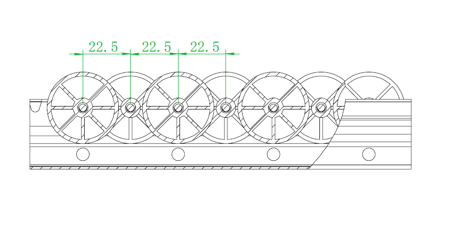 Listwa rolkowa stalowa LR-4L-40 - ocynkowana L = 2000mm - obrazek 4